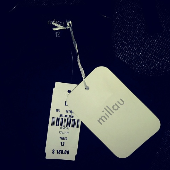 (New) Cropped Tuxedo/Military Gray Tweed Jacket - Picture 4 of 4